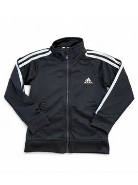 Adidas Black Track Jacket Size 4T Kids Zip-Up Athletic